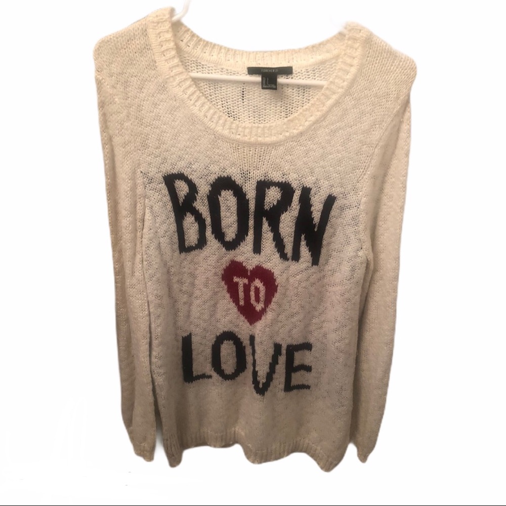Forever 21 Cream Knitted Women’s Sweater (L)